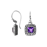 AE-6146-AM Sterling Silver Earring With Amethyst Q. Jewelry Bali Designs Inc
